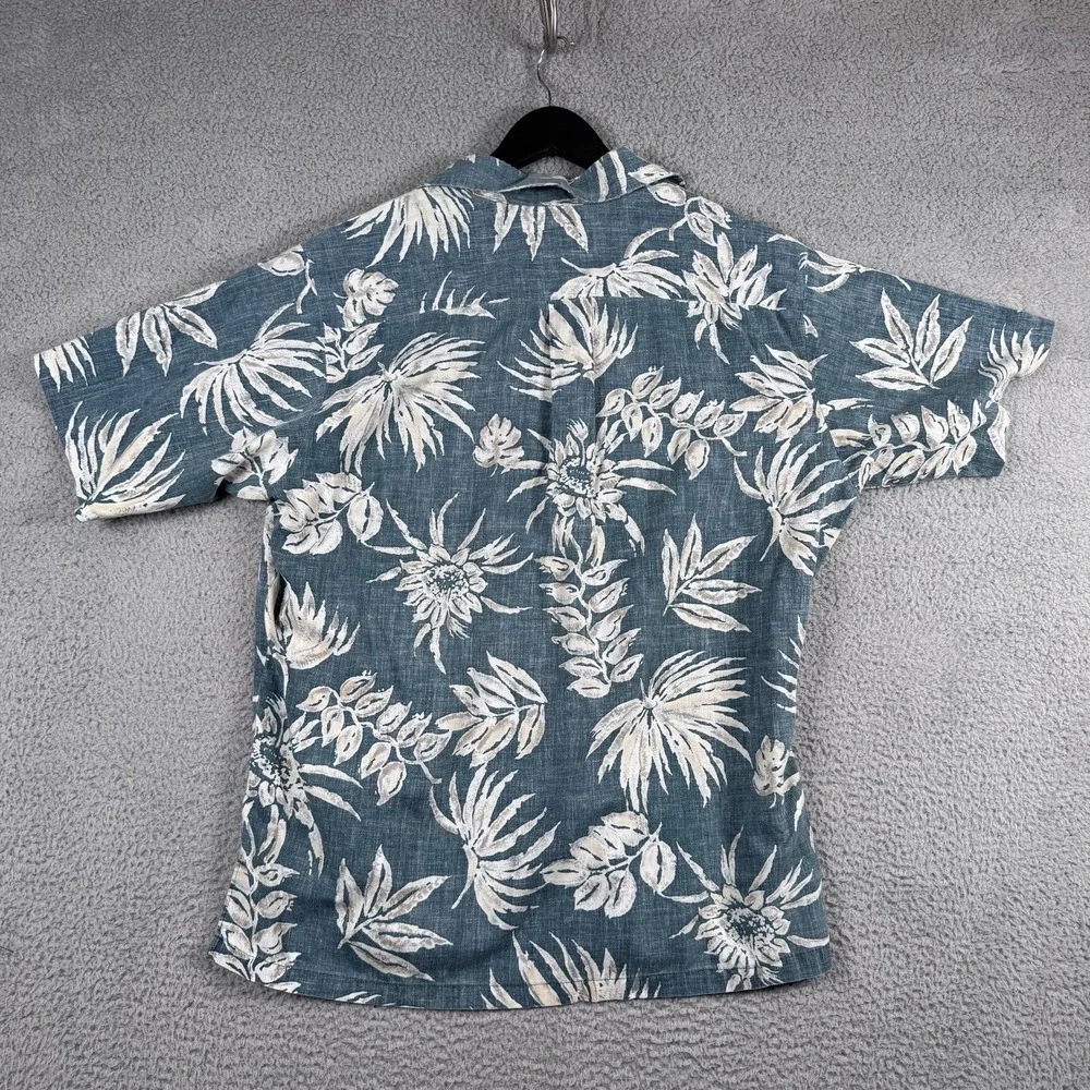 Vtg Kai Nani Shirt Mens Size Large Reverse Print Hawaiian Floral Pullover Surf‎